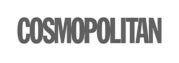 Cosmopolitan magazine logo in bold typography.