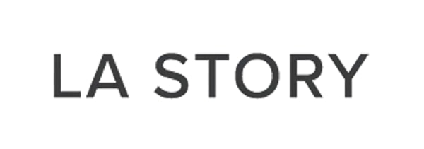 LA STORY logo in simple typography