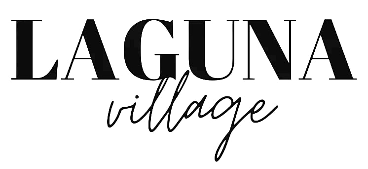 LAGUNA village logo design in black and white.