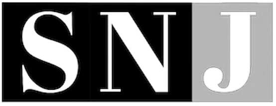 Stylized lettering of SNJ logo design.