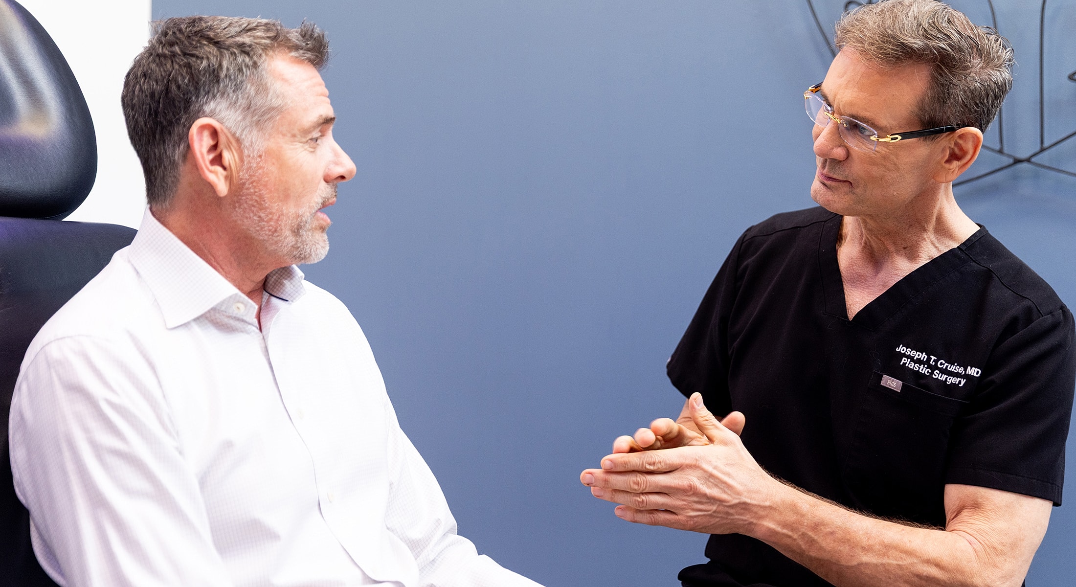 Doctor consulting with patient about surgery options.