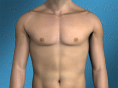 Diagram of ideal, youthful male chest