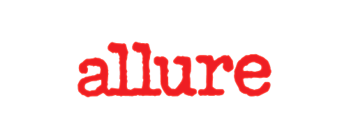 Text graphic featuring the word allure in red.